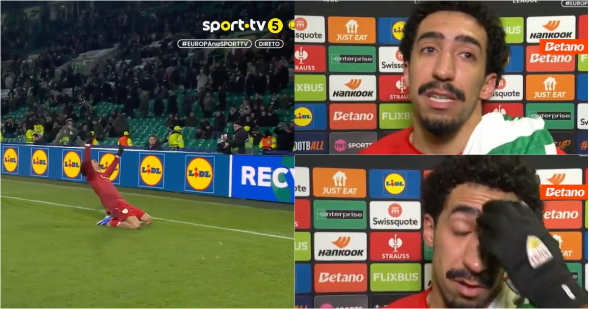 Tiago Tomás is in tears in the flash interview when remembering his deceased father