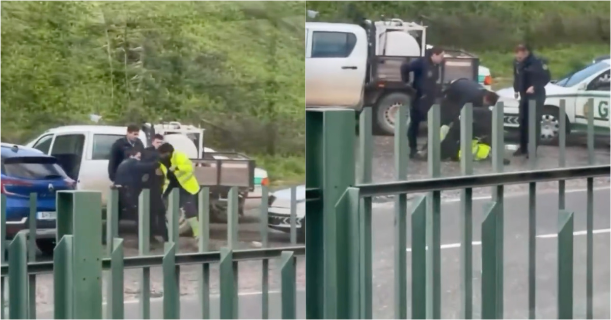 Video shows GNR detaining suspect of theft of diesel from generators in Leiria