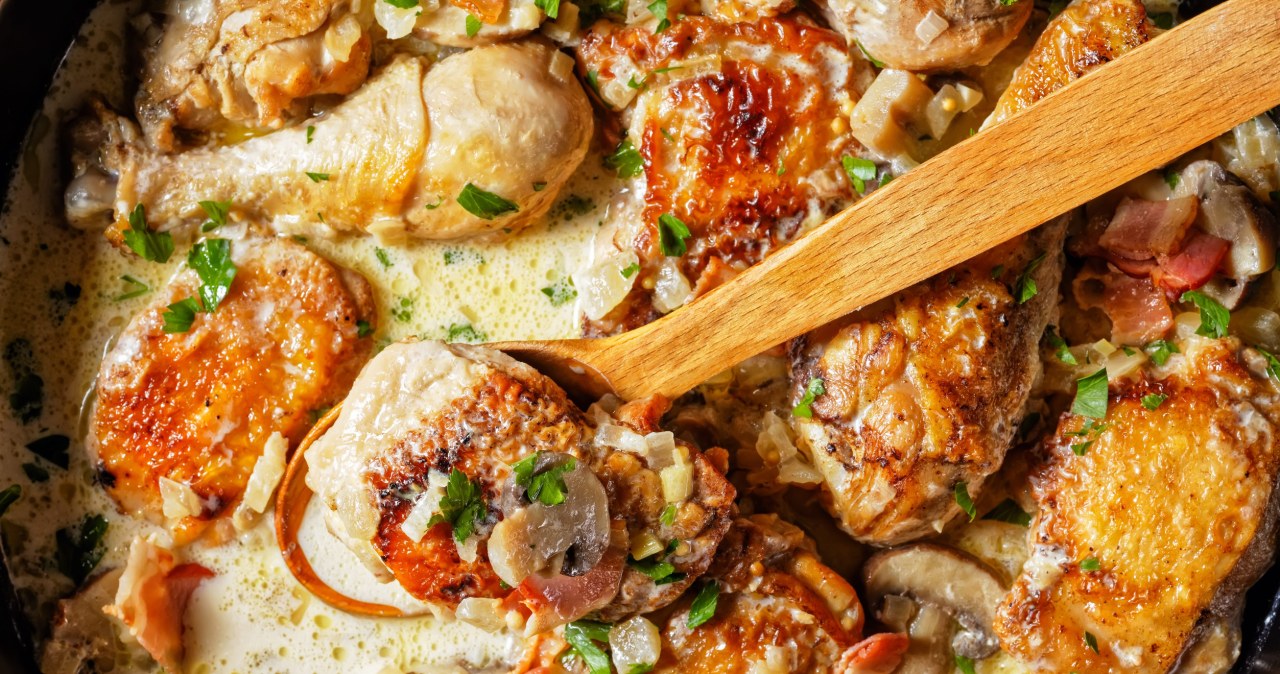 Chicken prepared this way melts in your mouth. Bake it with mushrooms