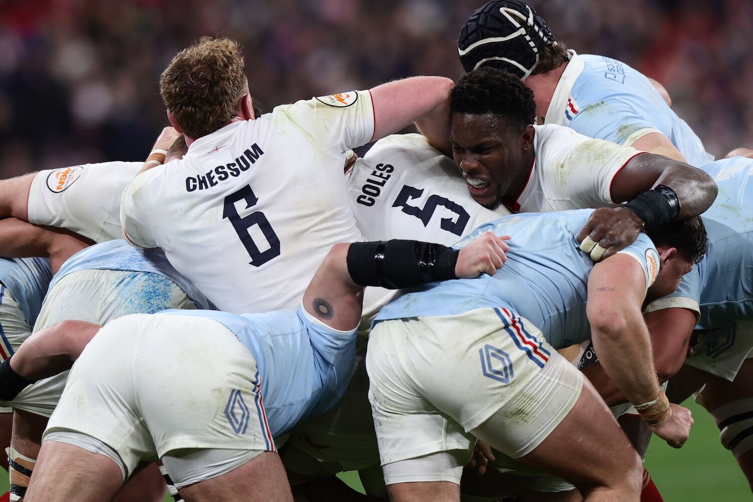 At 28 minutes, advertising in a France-England. Angry (and unaccustomed) viewers