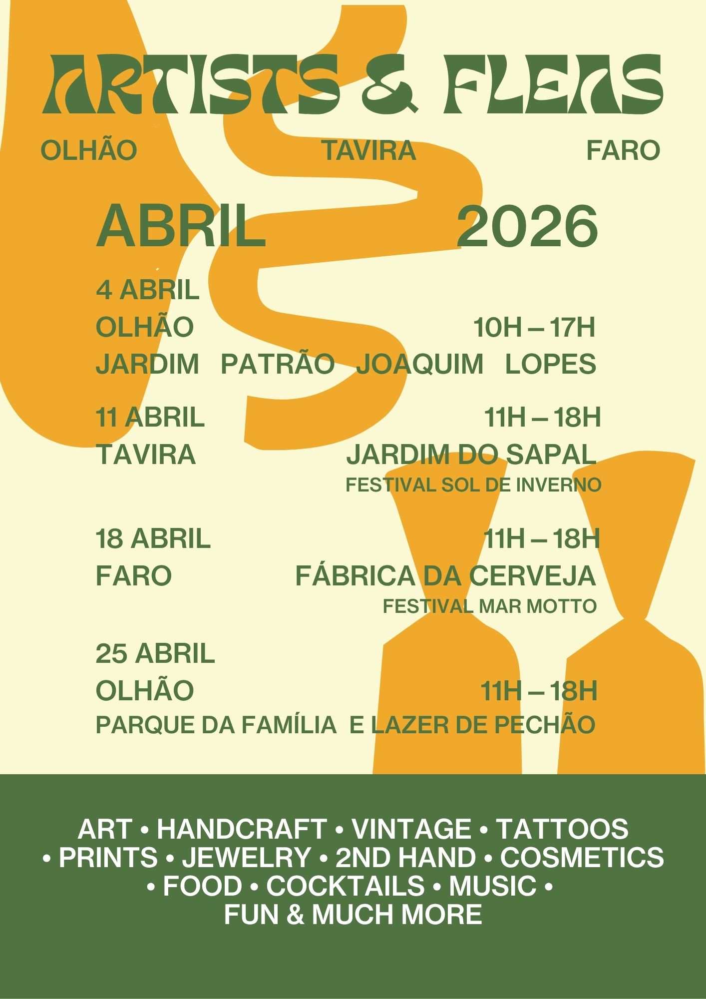 Olhão, Tavira and Faro host the “Artists & Fleas” market in April