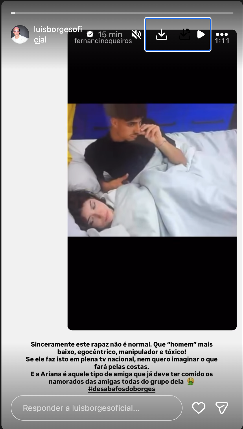 Luís Borges criticizes Diogo and 'throws' himself at Ariana: “She's that type of friend who must have already fucked her friends' boyfriends…”