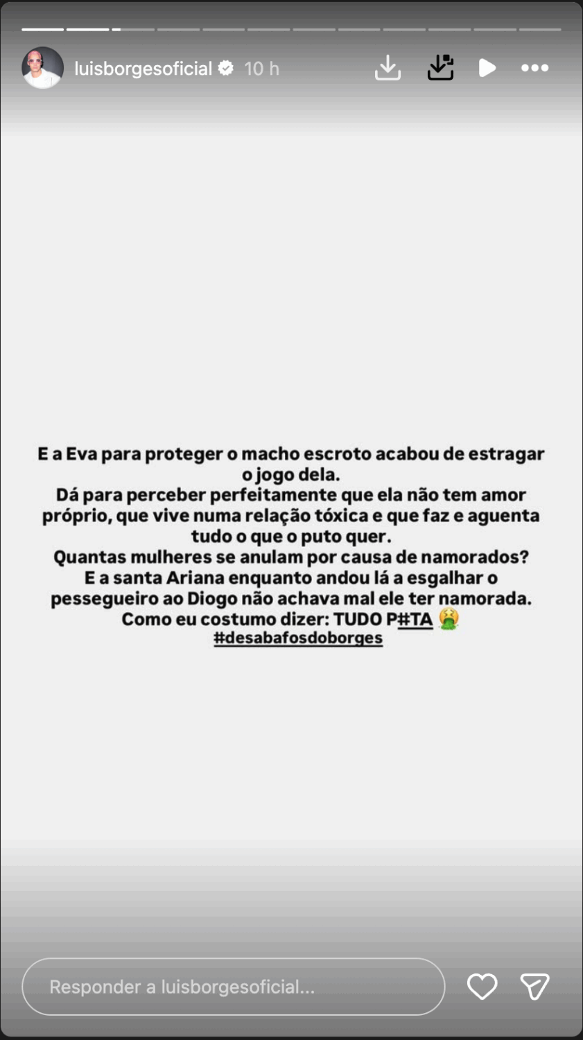 Luís Borges leaves a “suggestion” to TVI after revealing Eva’s secret: “Just so we can see something…”