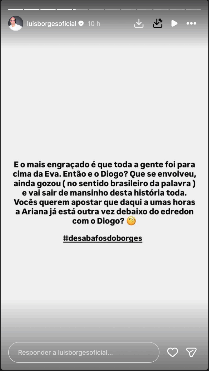 Luís Borges leaves a “suggestion” to TVI after revealing Eva’s secret: “Just so we can see something…”