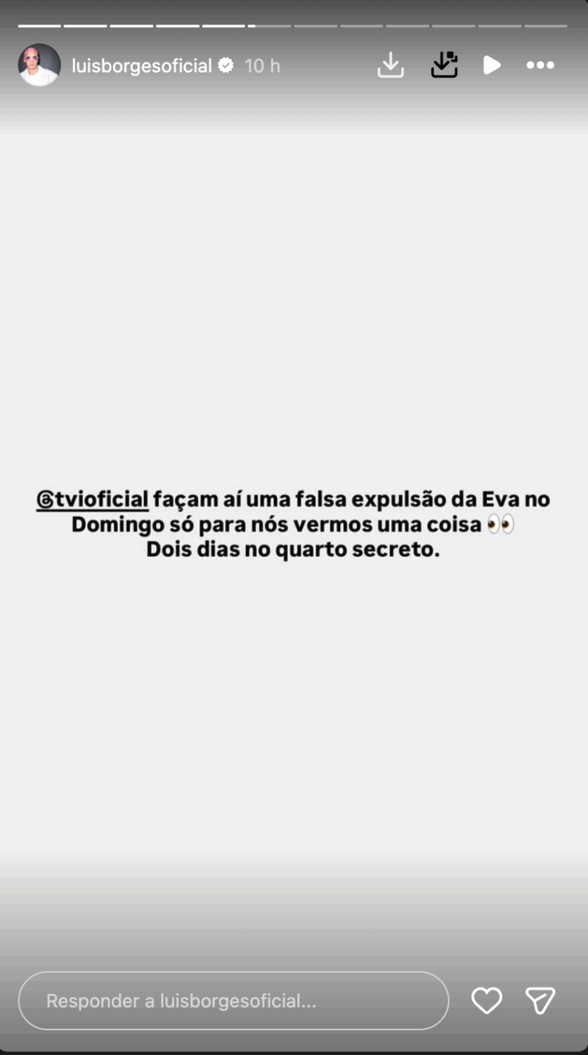 Luís Borges leaves a “suggestion” to TVI after revealing Eva’s secret: “Just so we can see something…”