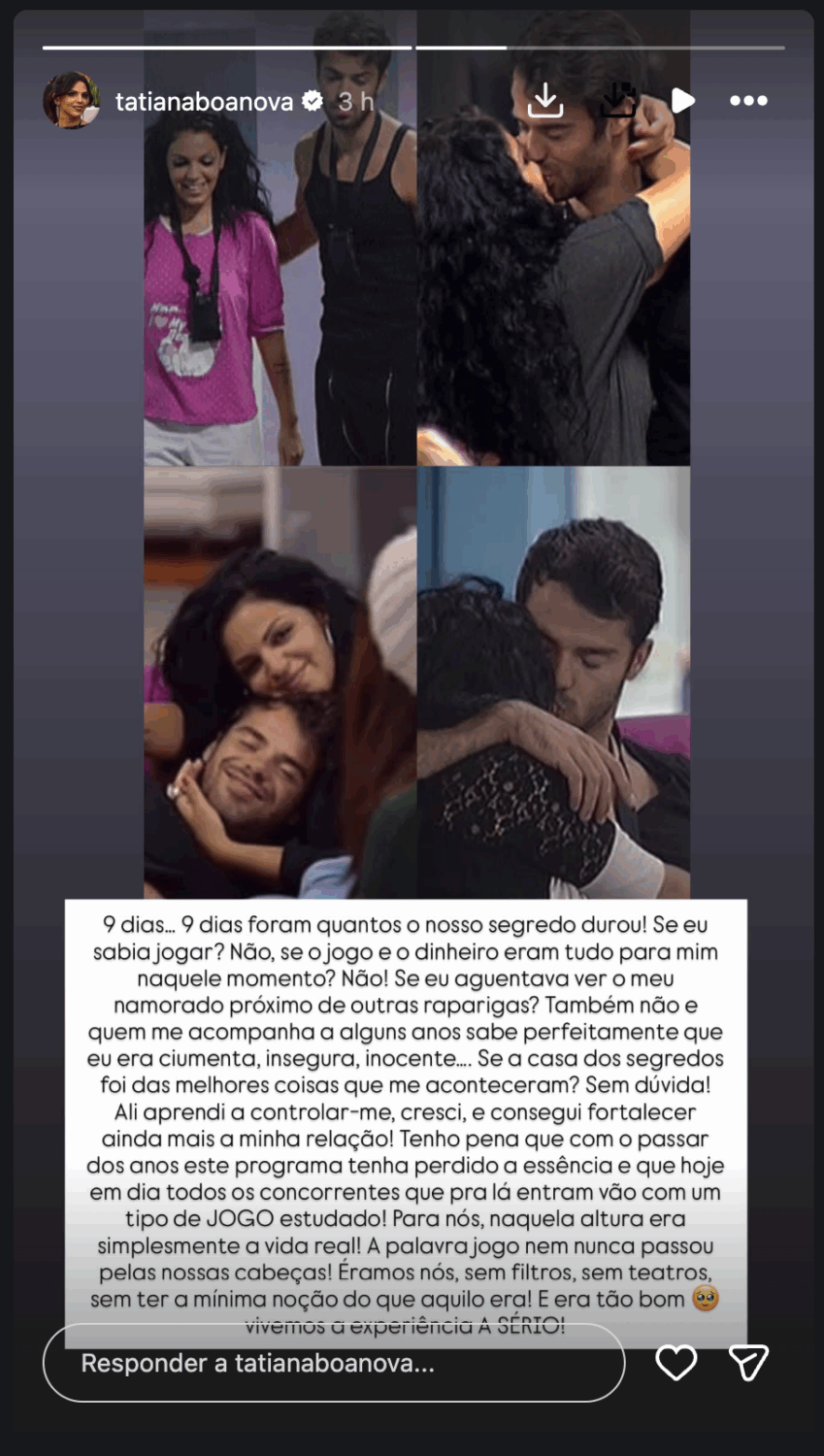 Barb? Tatiana Boa Nova recalls her relationship in 'Secret Story' and laments: “Nowadays, they go with a studied game…”