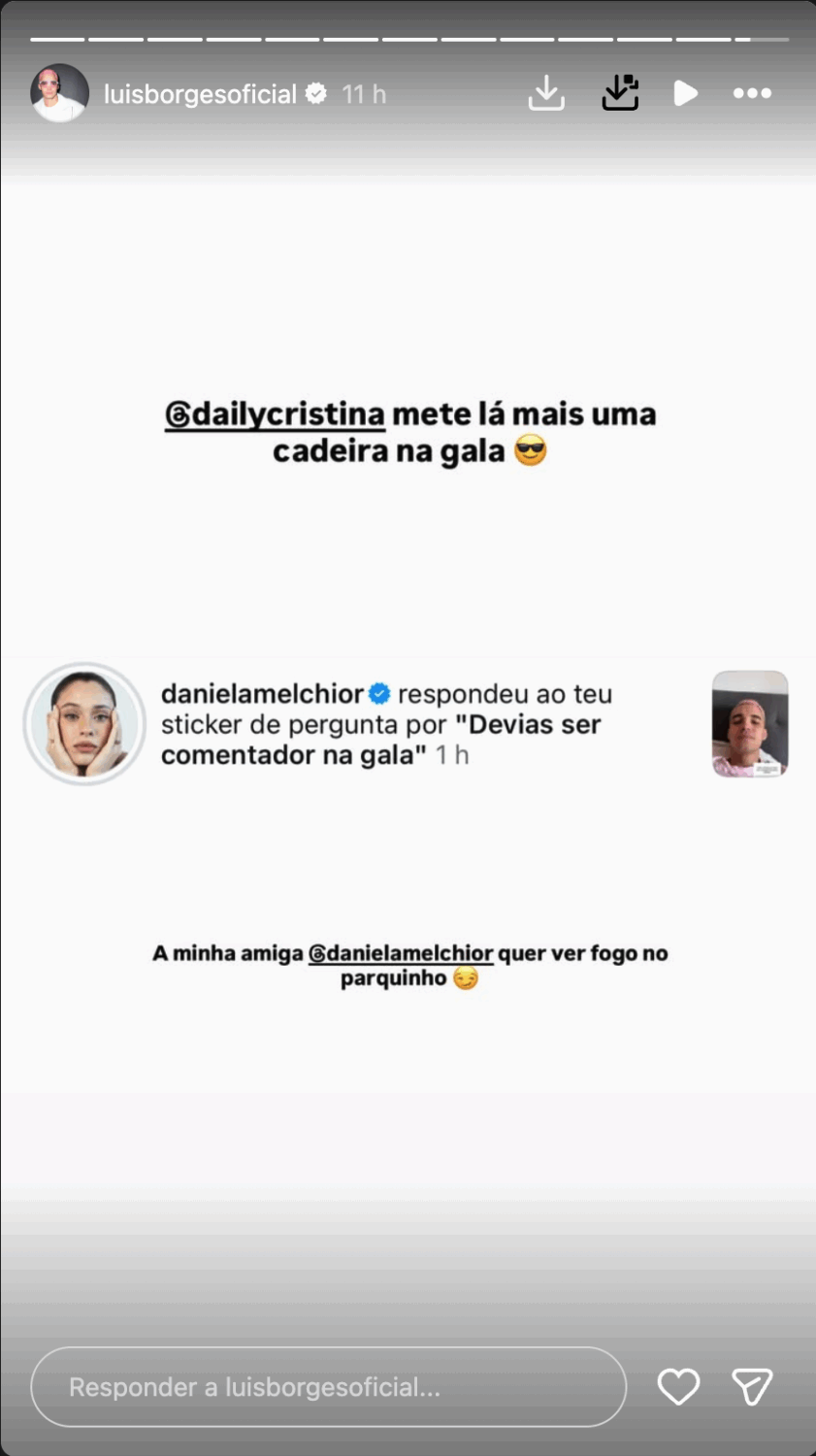 Luís Borges 'applauds' Cristina Ferreira and leaves a 'message': “Put another chair at the gala…”