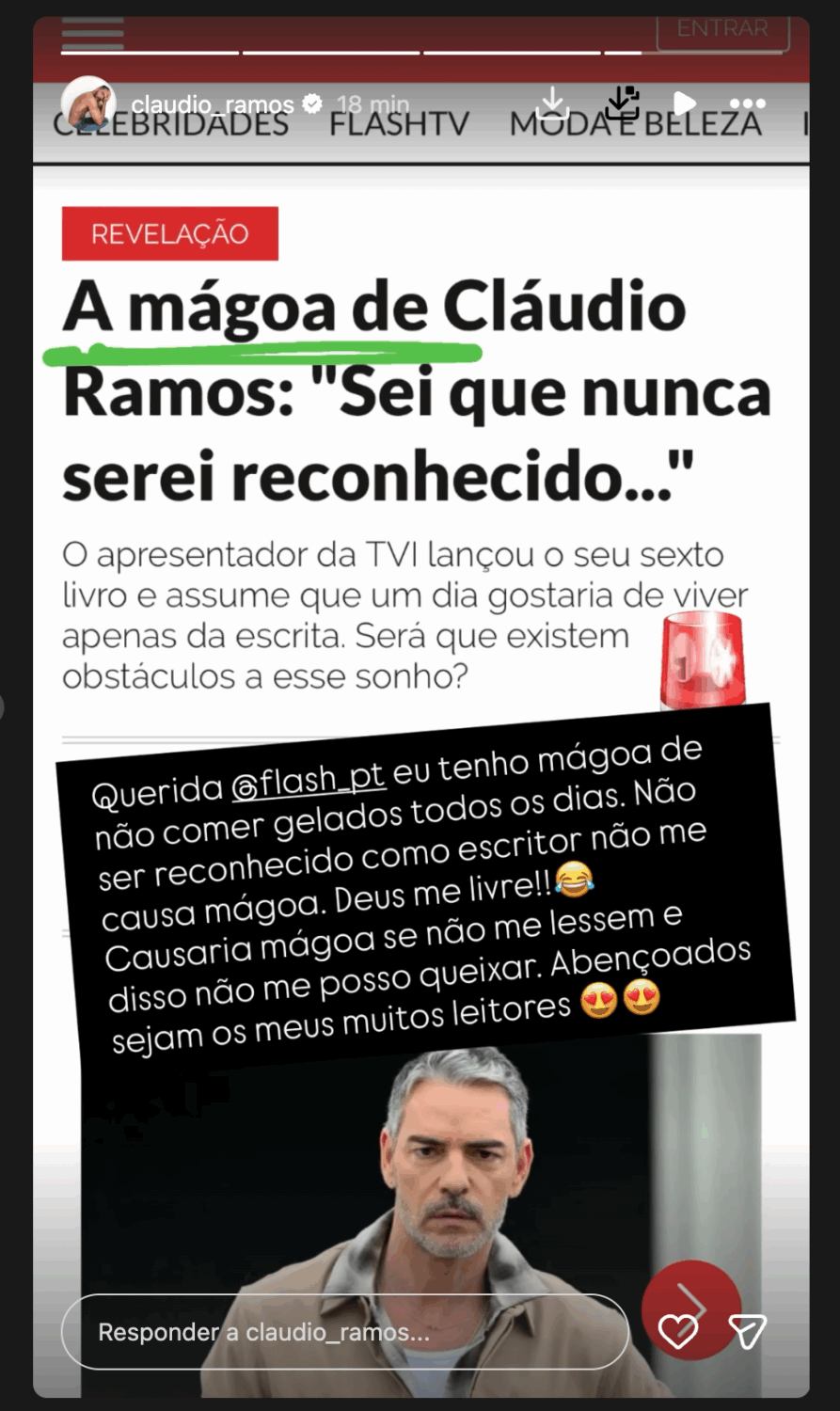 "Hurt"? Cláudio Ramos reacts to the news and guarantees: “Not being recognized as a writer doesn’t hurt me…”