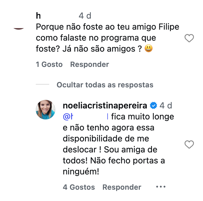 “Why didn’t you go to your friend Filipe?” Noélia Pereira shows herself in a hairdressing salon and is confronted