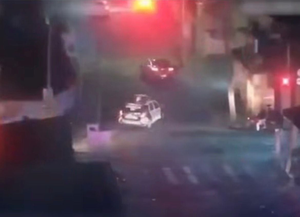 Suspect was captured after pursuit and taken under escort for medical care.