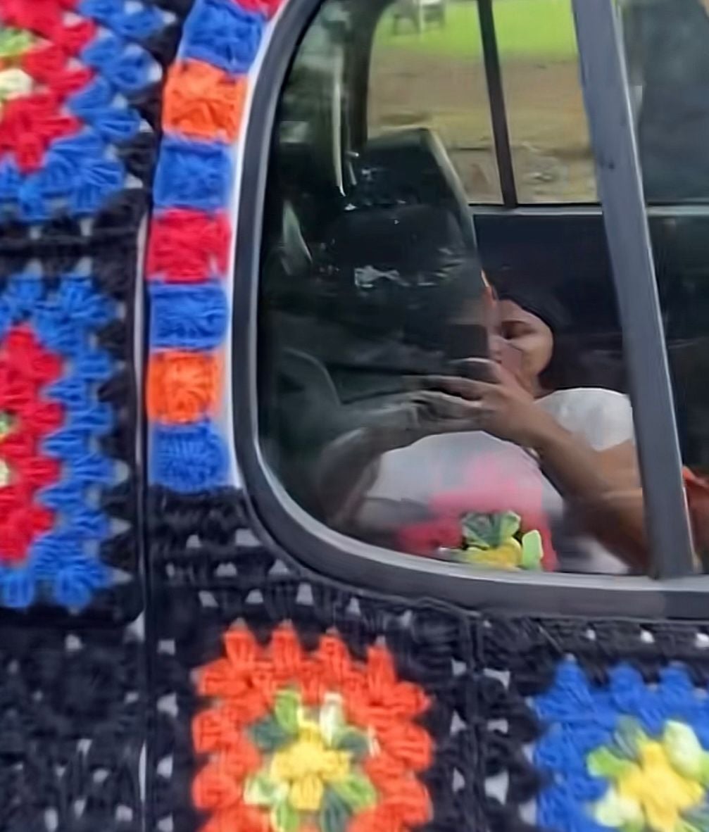 Woman goes viral on social media when she creates crochet cover for Fiat Uno car