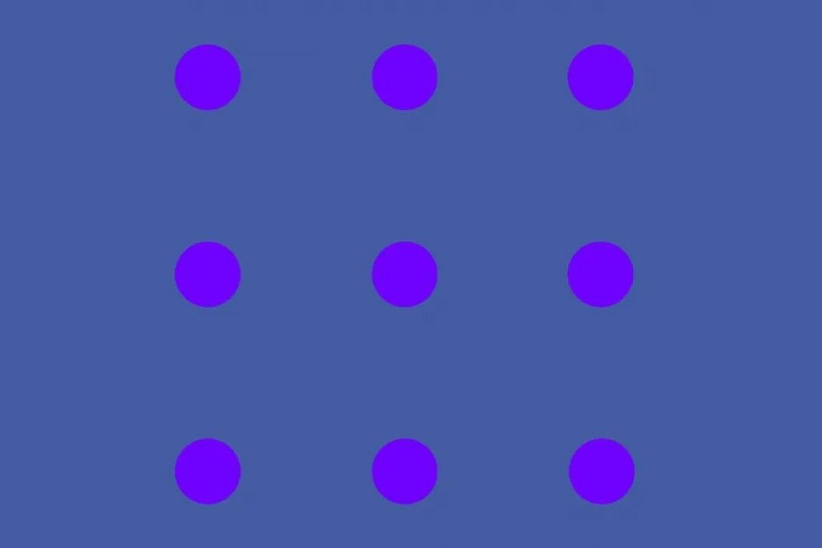 How many purple dots do you see in this optical illusion?