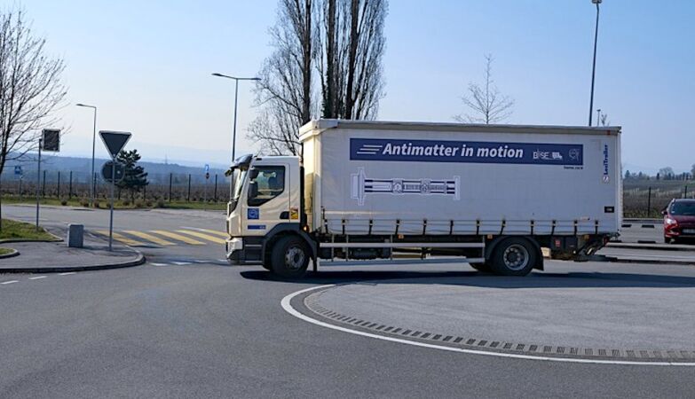 Antimatter in motion in a CERN truck