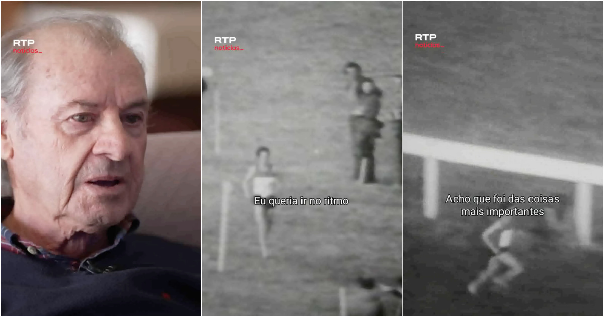 Carlos Lopes sees images of the world title on television for the first time 50 years later