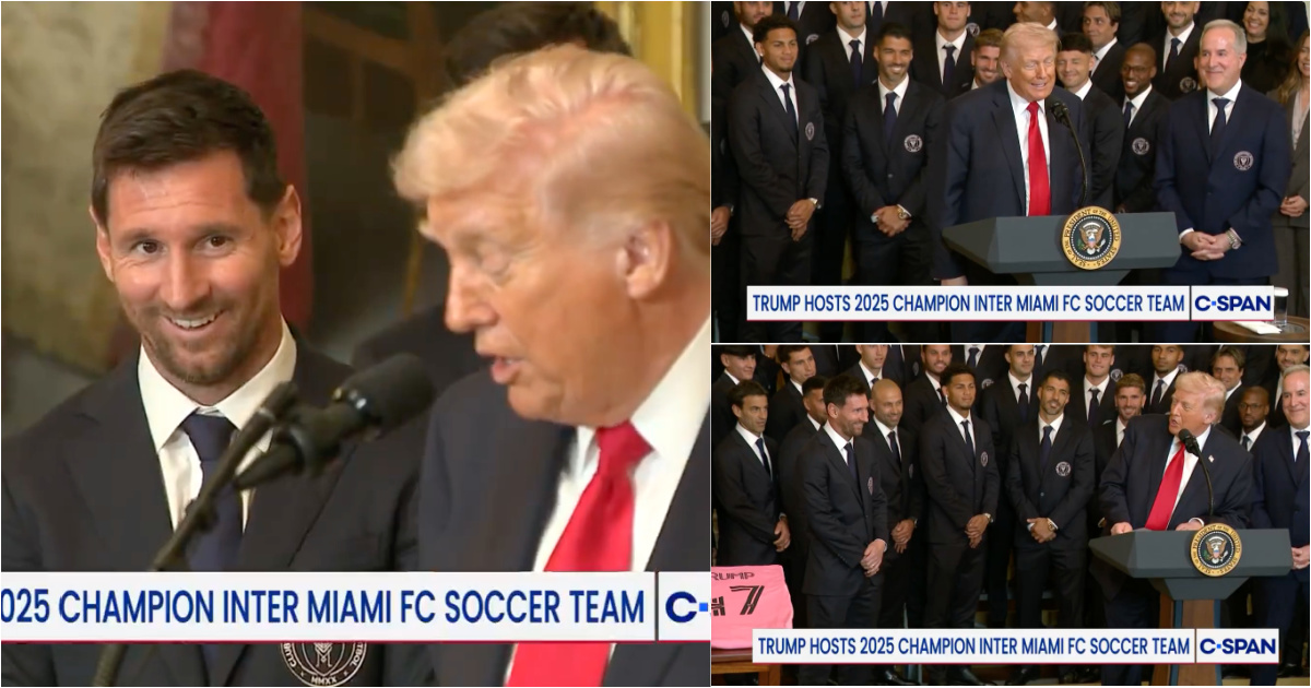 Donald Trump welcomes Messi and company to the White House and doesn't miss the opportunity to talk about Ronaldo