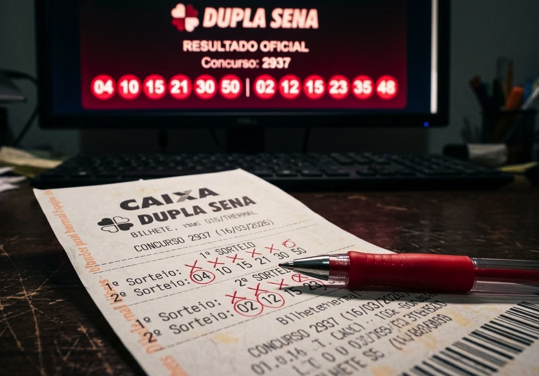 Bilhete e resultado da Dupla Sena de hoje, concurso 2937 acumulado.