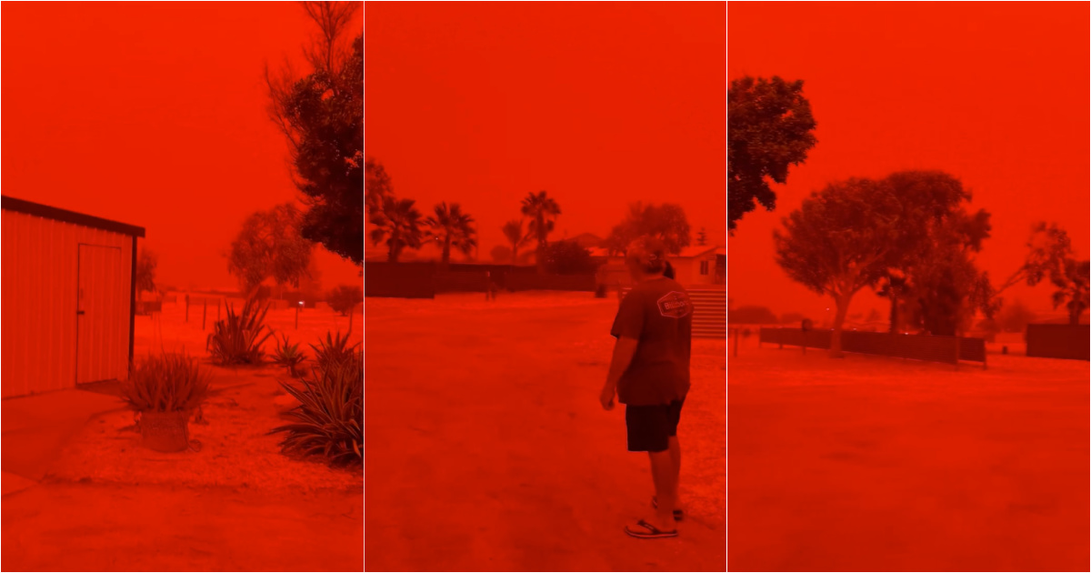 Rare phenomenon paints the sky red and creates impressive scenery in Australia