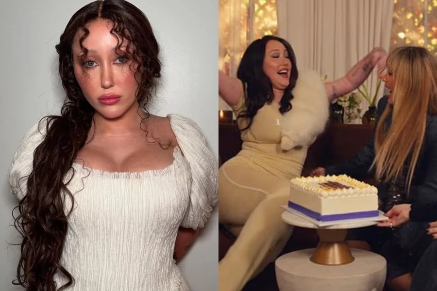 Ao aparecer para presentear a irmã, Miley Cyrus, com um bolo de aniversário nos minutos finais da produção do Disney+, Noah Cyrus chamou a atenção por um visual drasticamente renovado, com traços mais esculpidos e projetados.