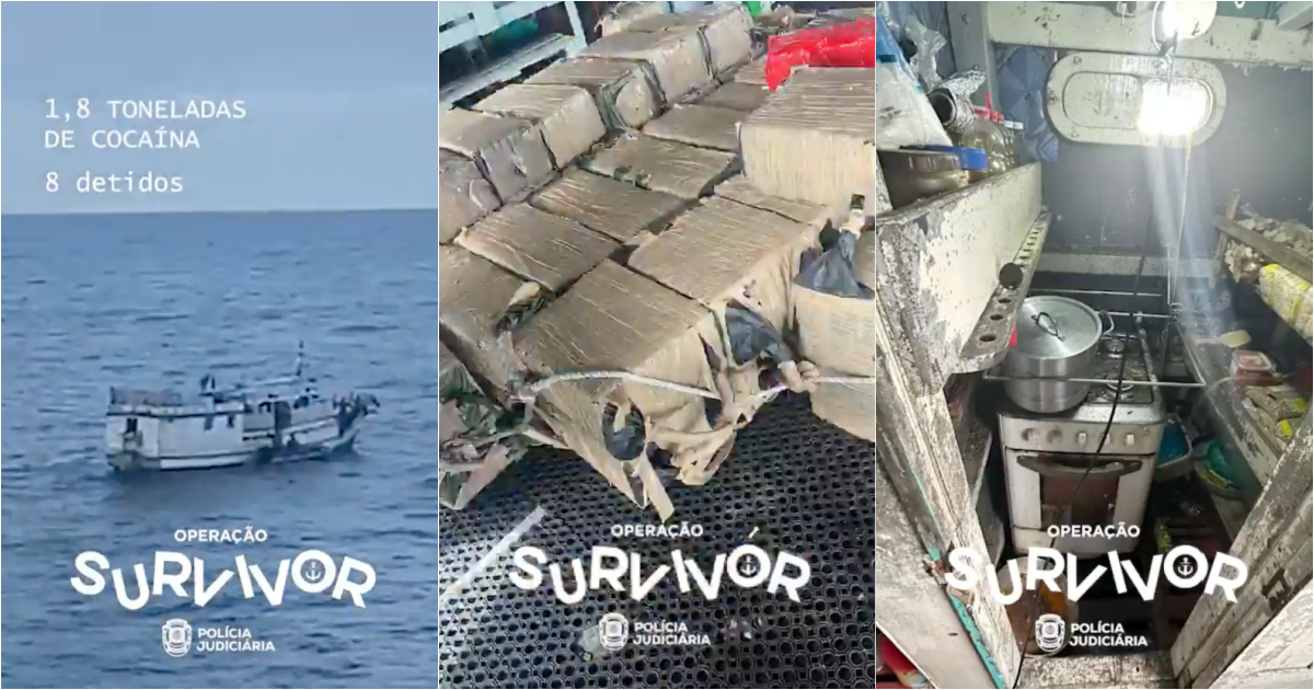 PJ, Navy and Air Force seize boat with 1800 kg of drugs in the Azores