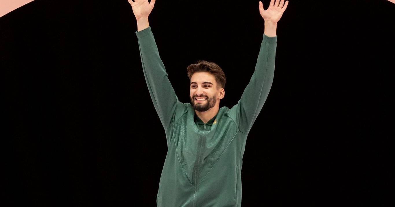 Gymnast Vasco Peso makes history by winning gold medal for Portugal in European tumbling