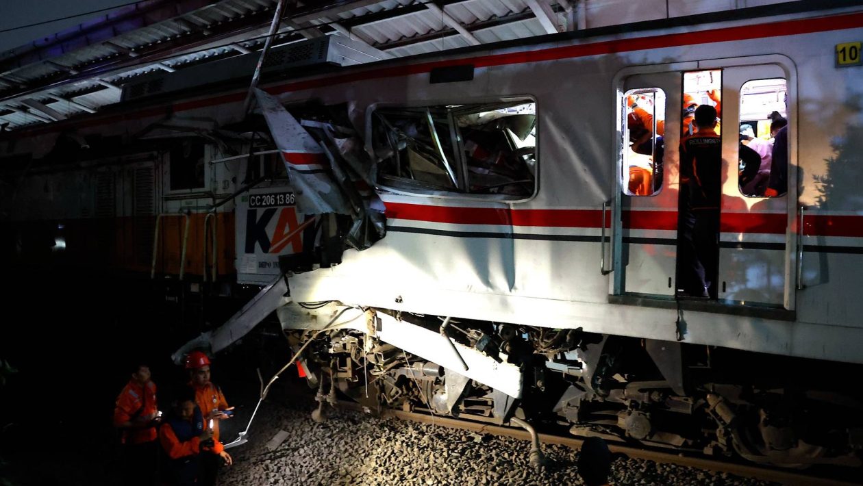 Train collision leaves at least two dead in Indonesia