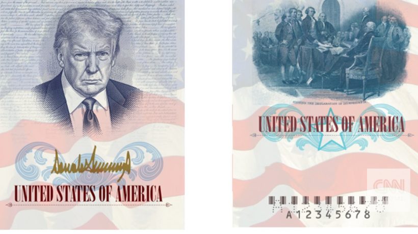 Trump will appear on new US passports commemorating the 250th anniversary of Independence