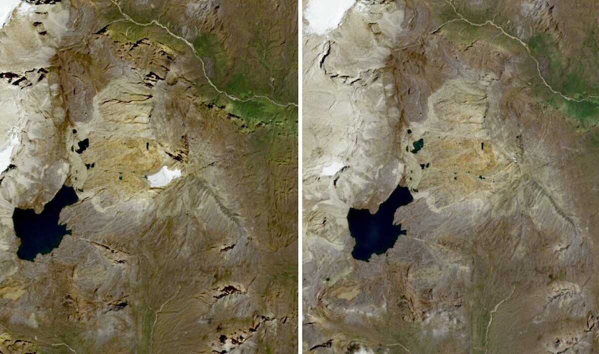 There was a glacier there. It is no longer