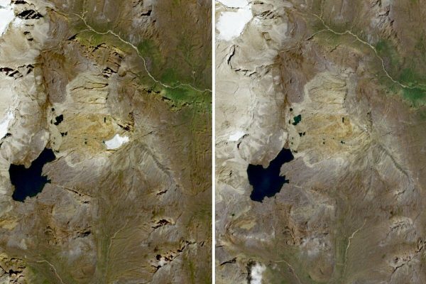 There was a glacier there. It is no longer