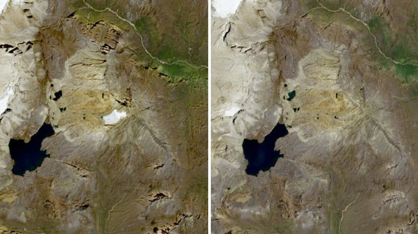 There was a glacier there. It is no longer