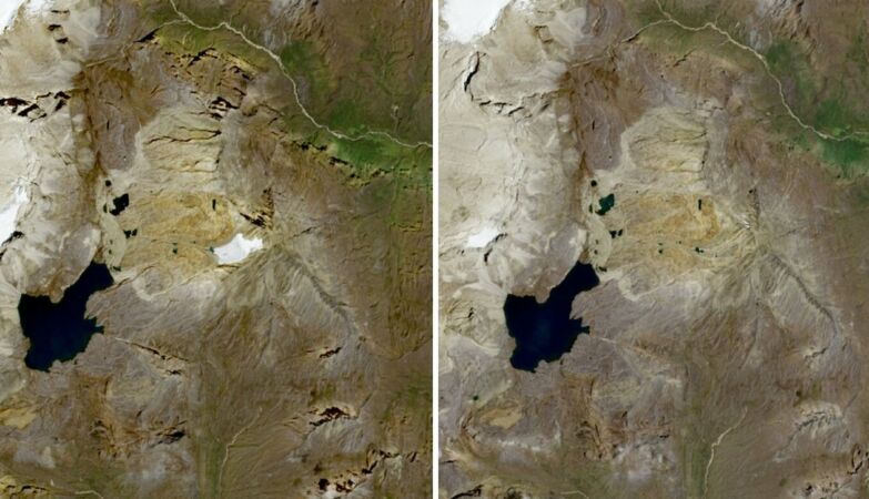 There was a glacier there. It is no longer