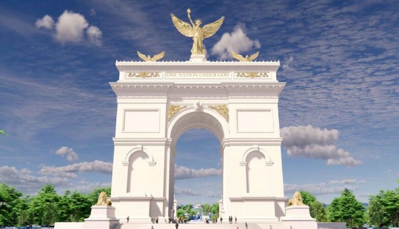 “One Nation Under God”. Trump's Arc de Triomphe is making people talk