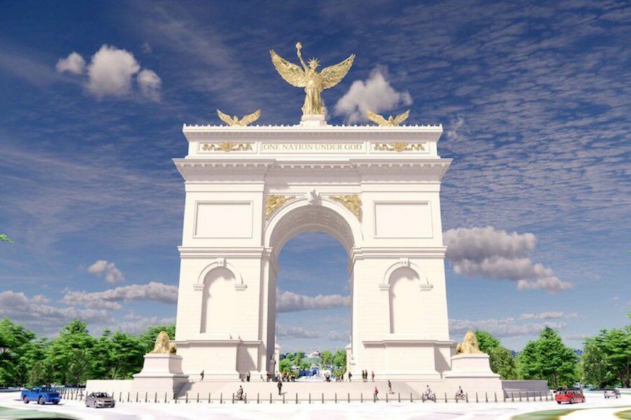 “One Nation Under God”. Trump's Arc de Triomphe is making people talk