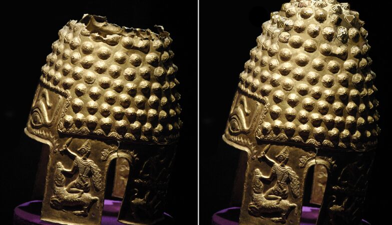 A year after the theft, a 2,500-year-old golden helmet reappeared. Suspects left clues