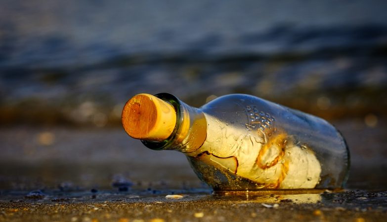 What is the mathematical probability of a message in a bottle being found?