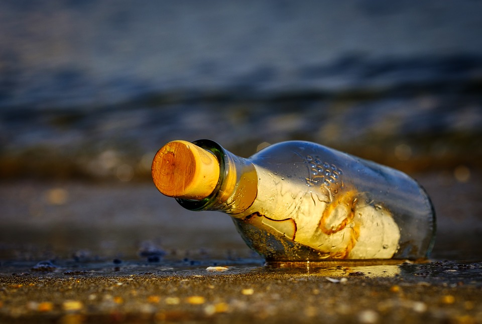 What is the mathematical probability of a message in a bottle being found?