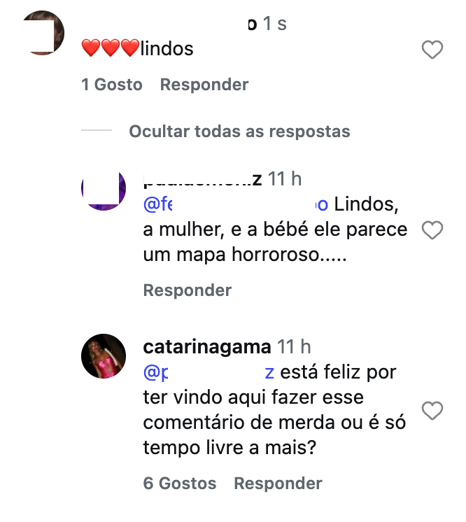 Catarina Gama reacts to the message about Agir’s tattooed body: “Shit comment…”