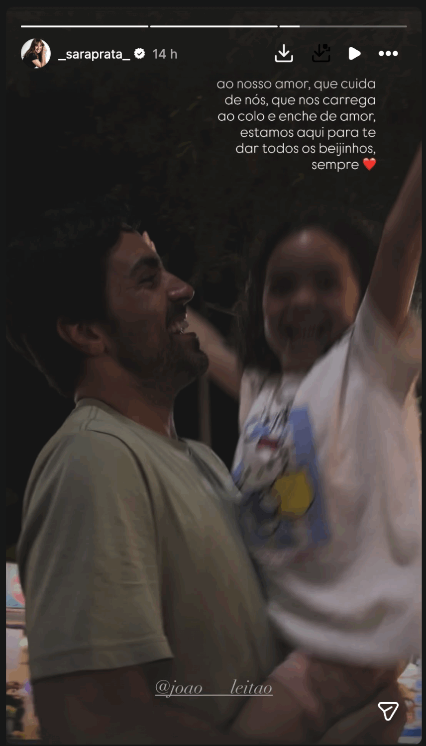 “We are here…” Sara Prata leaves a message of support for her husband after his father's death