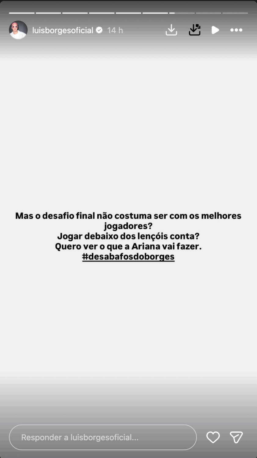 Luís Borges comments on Ariana's entry into the 'Desafio Final': “I bet Diogo gave her the most strength…”