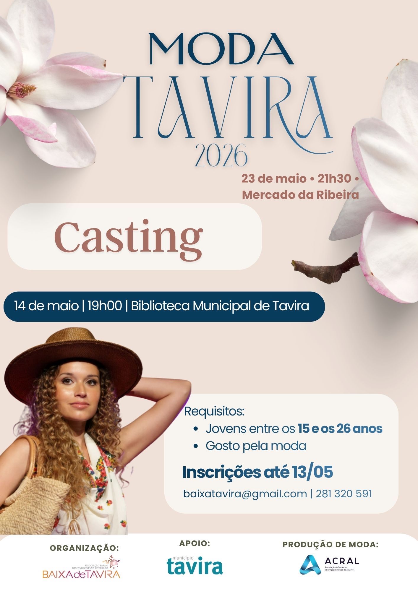 Casting for 'Moda Tavira 2026' seeks young talents