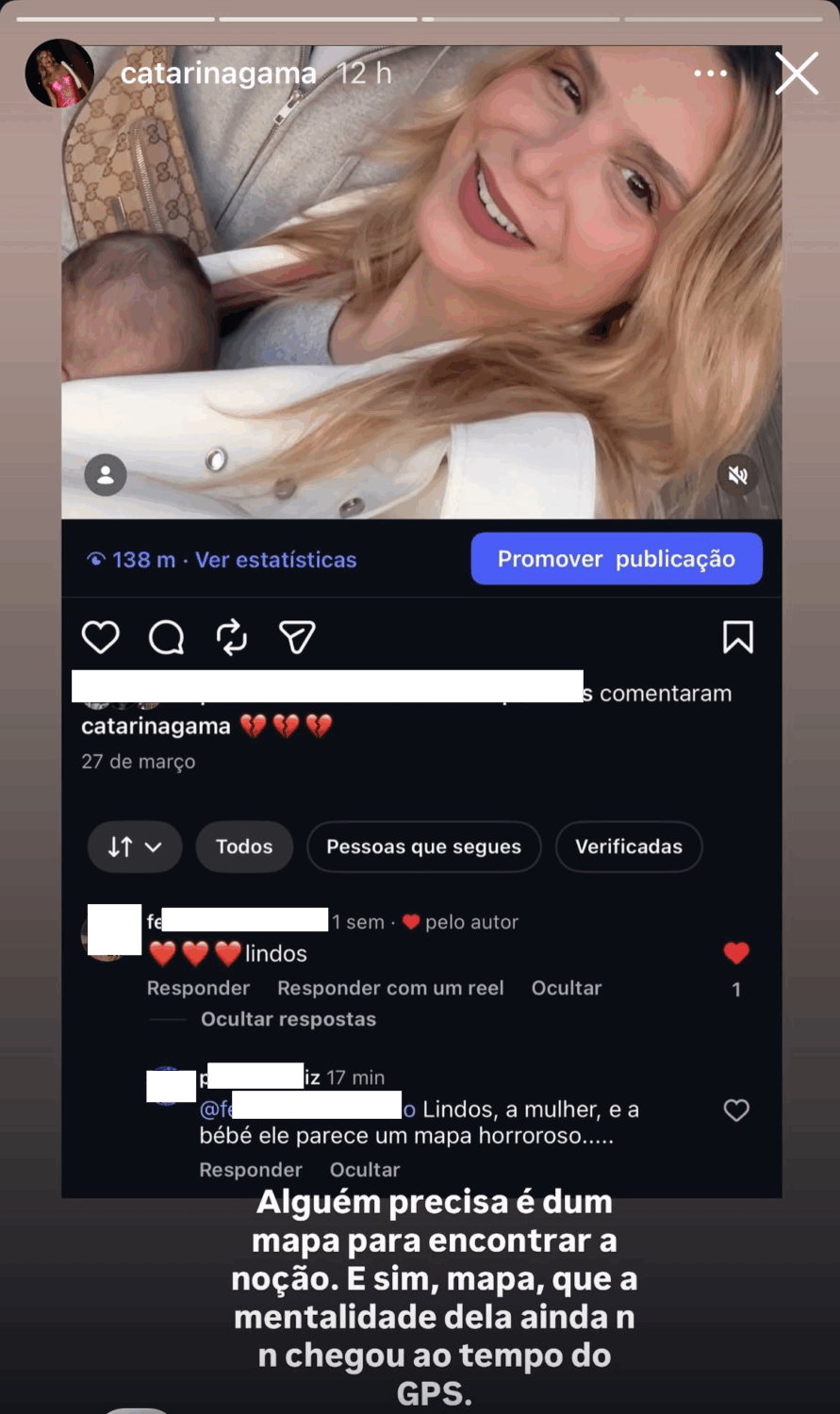 Catarina Gama reacts to the message about Agir’s tattooed body: “Shit comment…”