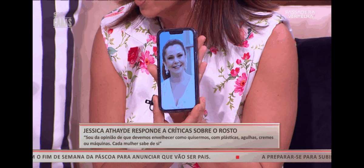 “I became deformed.” Sara Norte shows a photo of her face after having botox