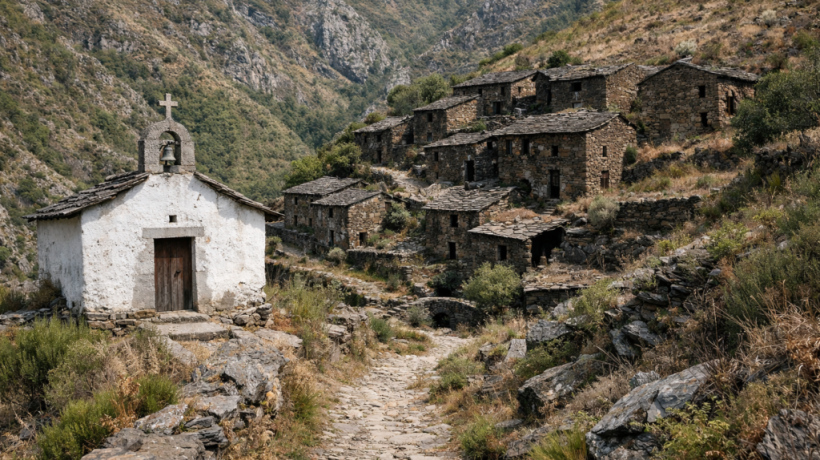 Aldeia portuguesa abandonada. Crédito: Foto AI