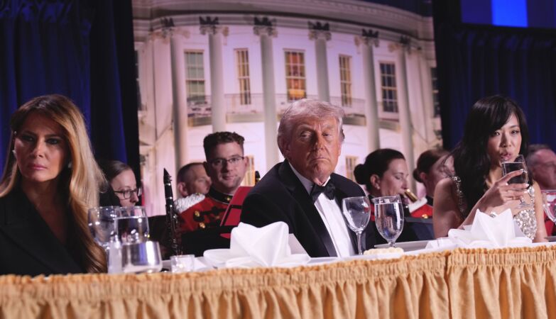 Donald and Melania Trump at the Press Gala Dinner, shortly before the shooting at the Washington Hilton Hotel