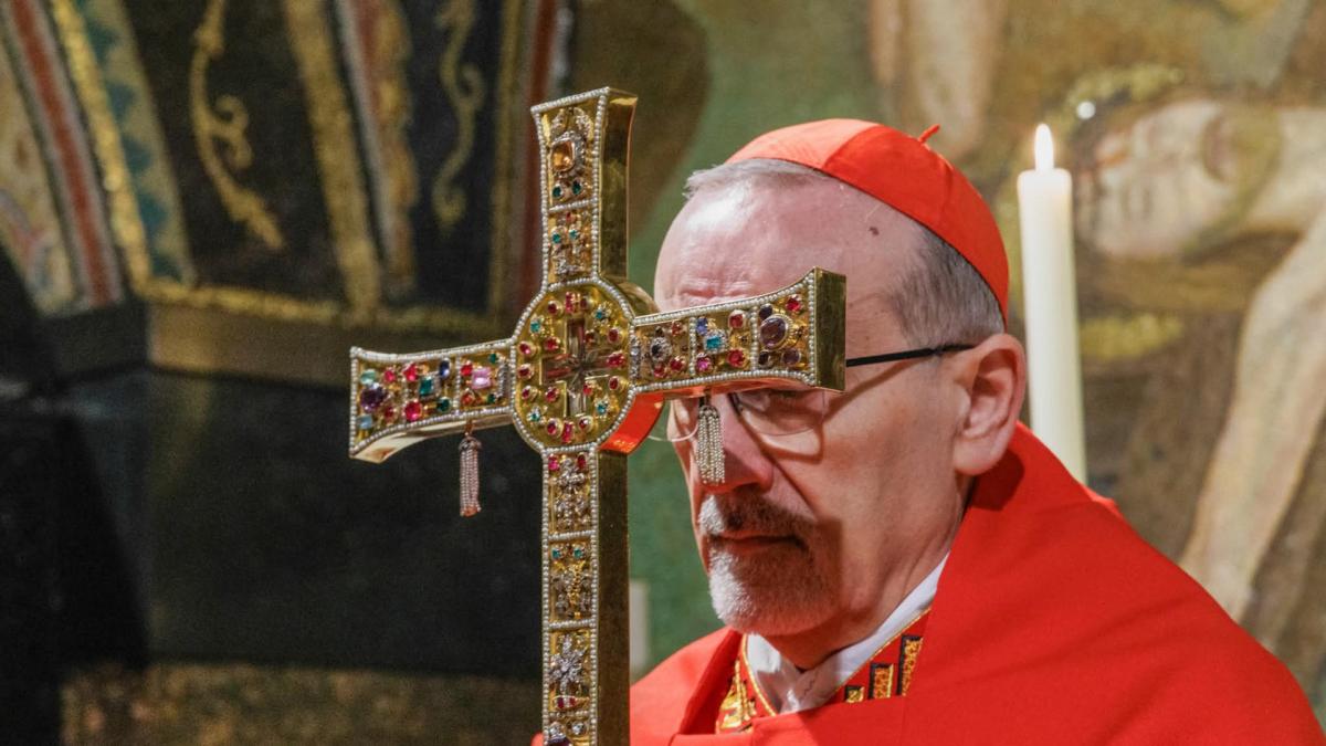 The Latin Patriarch of Jerusalem officiates the Good Friday Mass inside the Holy Sepulcher