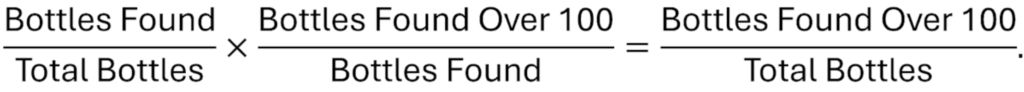 What is the mathematical probability of a message in a bottle being found?