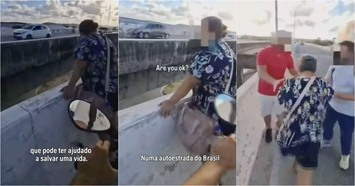 Motorcyclist's gesture may have helped save a life on a highway in Brazil
