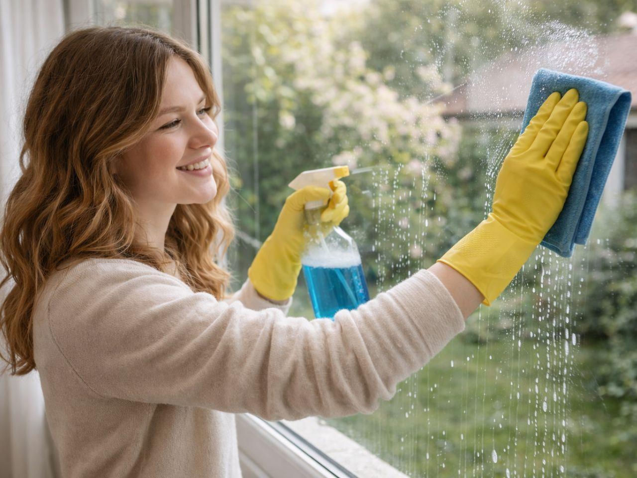 Household cleaning A high-altitude climber told me his secret to washing windows without streaks. That's what his grandmother taught him. A little liquid will make the windows smooth and streak-free