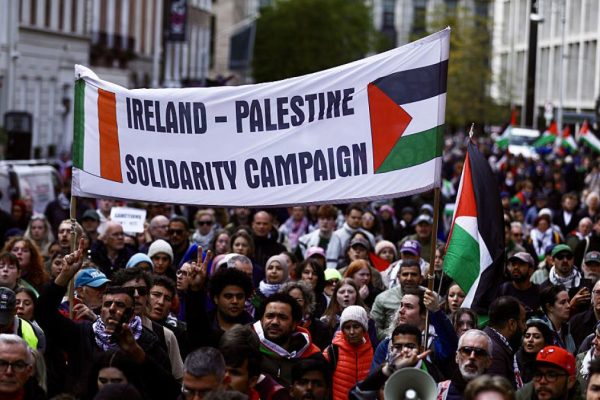 An engineer from Dublin City Council, about the Palestinian flag that has been on its highest monument for seven months: "Someone could appear and leave another one"