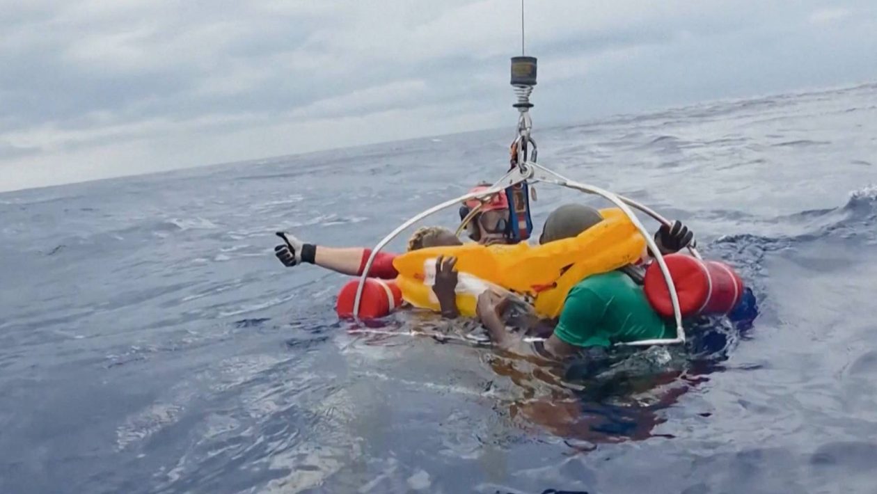 Pentagon releases images of dramatic rescue after plane crash in the Atlantic