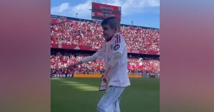 Sevilla FC pays tribute to Leo, the 12-year-old boy with rare disease, before the game with Real Madrid